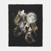 Couverture Polaire Pleine lune de hurlement des loups (Devant)