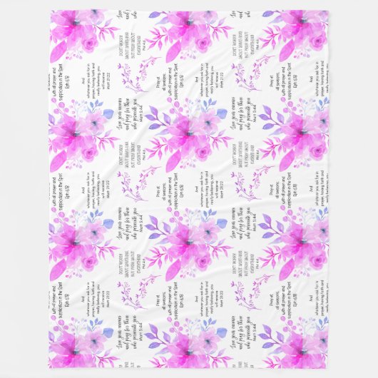 Couverture Polaire PLEURE Rose Floral Christian (Devant)