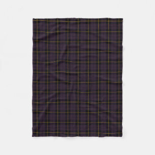 Couverture Polaire Plum violet plaid noir/jaune/or
