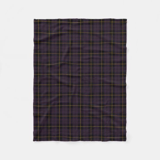 Couverture Polaire Plum violet plaid noir/jaune/or (Devant)