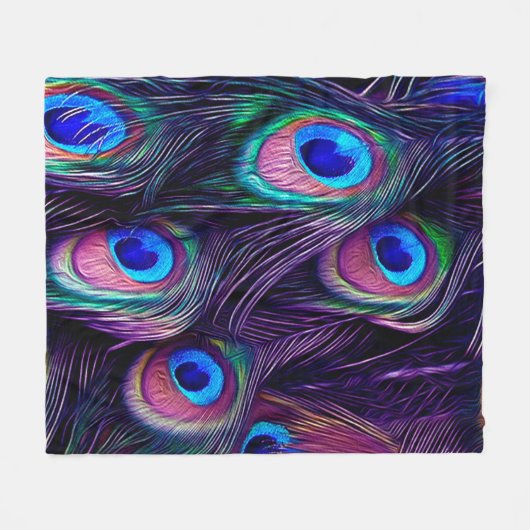 Couverture Polaire Plume de paon (Devant (Horizontal))