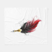 Couverture Polaire Plume rouge avec pointe en or (Devant (Horizontal))