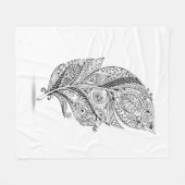 Couverture Polaire Plume tribale inspirée (Devant (Horizontal))