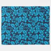 Couverture Polaire PLUMÉRIE DE L'ÎLE (Bleu x 2) (Devant (Horizontal))
