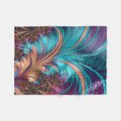 Couverture Polaire Plumes Abstraites vives Turquoise & Purple (Devant (Horizontal))