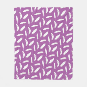 Couverture Polaire Plumes blanches Imprimer sur Amethyst Purple