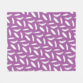Couverture Polaire Plumes blanches Imprimer sur Amethyst Purple (Devant (Horizontal))