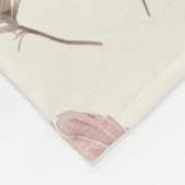 Couverture Polaire Plumes Brown roses Anniversaire (Coin)