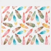 Couverture Polaire Plumes de couleur (Devant (Horizontal))