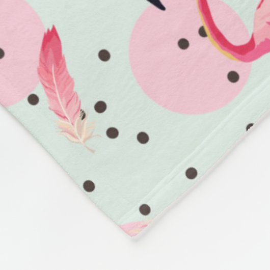 Couverture Polaire Plumes de Flamant rose sur le pois (Coin)