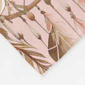 Couverture Polaire Plumes de fleurs rose pâle Dream Catcher (Coin)