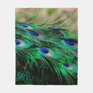 Couverture Polaire Plumes de paon