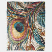 Couverture Polaire Plumes de paon Abstraites (Devant)