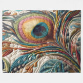 Couverture Polaire Plumes de paon Abstraites (Devant (Horizontal))