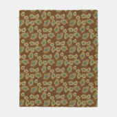 Couverture Polaire Plumes de paon beige au chocolat Brown (Devant)