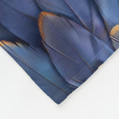 Couverture Polaire Plumes d'or bleu élégant (Coin)