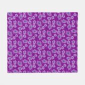 Couverture Polaire Plumes d'orchidée Peacock sur Amethyst violet (Devant (Horizontal))
