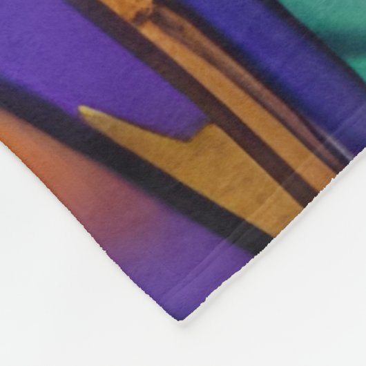 Couverture Polaire Plumes en verre tendu AI Art Abstrait (Coin)