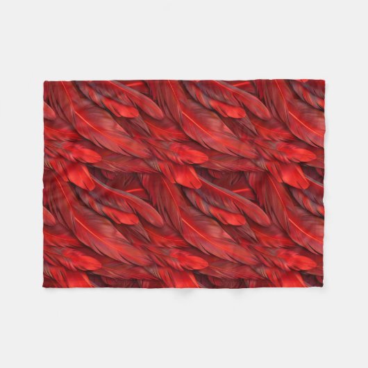 Couverture Polaire Plumes rouges modernes (Devant (Horizontal))