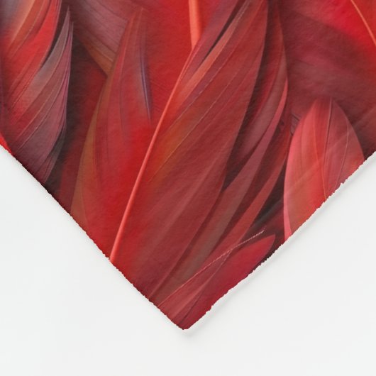 Couverture Polaire Plumes rouges modernes (Coin)