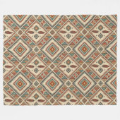 Couverture Polaire Plumes tribales traditionnelles dynamiques (Devant (Horizontal))