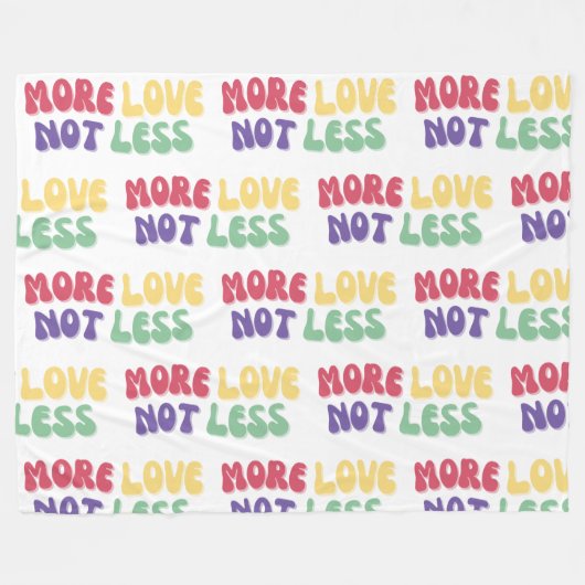 Couverture Polaire "Plus d'amour pas moins" Empathy Compassion (Devant (Horizontal))