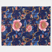 Couverture Polaire Plutôt rose bleu or floral (Devant (Horizontal))