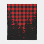 Couverture Polaire Pneumiers rouges noir de buffle plaid (Devant)
