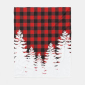 Couverture Polaire Pneumiers rouges noir de buffle plaid (Devant)