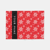 Couverture Polaire Pneus blancs, Rouge, Votre nom, Personnaliser (Devant (Horizontal))