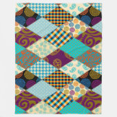 Couverture Polaire Poche Motif Géométrique Plaid Bleu pourpre Points (Devant)