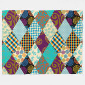 Couverture Polaire Poche Motif Géométrique Plaid Bleu pourpre Points (Devant (Horizontal))