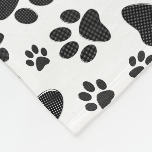Couverture Polaire Poches de chien noir et blanc Poka Dot (Coin)