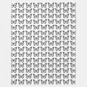 Couverture Polaire Pochoirs de papillon noir motif