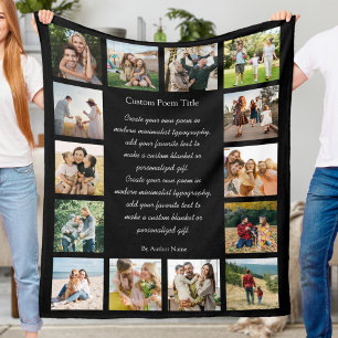 Couverture Polaire Poème Collage Photo Personnalisé 14