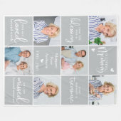 Couverture Polaire Poème personnalisé moderne Memorial 6 photos multi (Devant (Horizontal))