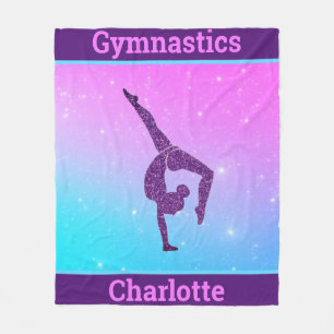 Couverture Polaire Poignée de gymnastique féminine violet Aqua person
