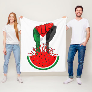 Couverture Polaire Poing de résistance palestinienne sur le symbole d