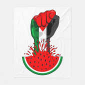 Couverture Polaire Poing de résistance palestinienne sur le symbole d (Devant)