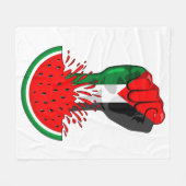 Couverture Polaire Poing de résistance palestinienne sur le symbole d (Devant (Horizontal))