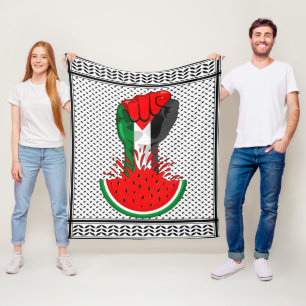 Couverture Polaire Poing de résistance palestinienne sur le symbole d