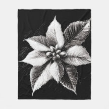 Poinsettia fleece blanket