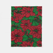Couverture Polaire Poinsettia, motif de Noël (Devant)