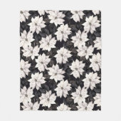 Couverture Polaire poinsettia noir et blanc chic (Devant)