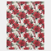 Couverture Polaire Poinsettia Throw Blanket Classic Yuletide Style (Devant)