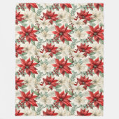 Couverture Polaire Poinsettia Throw Blanket Traditional Holiday Gift (Devant)