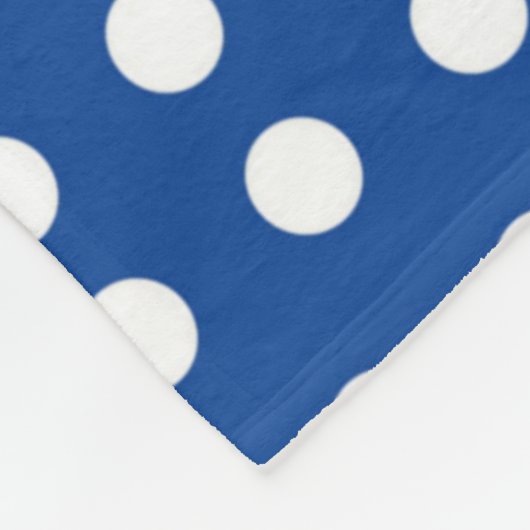Couverture Polaire Point Polka blanc sur Arrière - plan bleu (Coin)