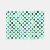 Couverture Polaire Point Polka vert et bleu (Devant (Horizontal))