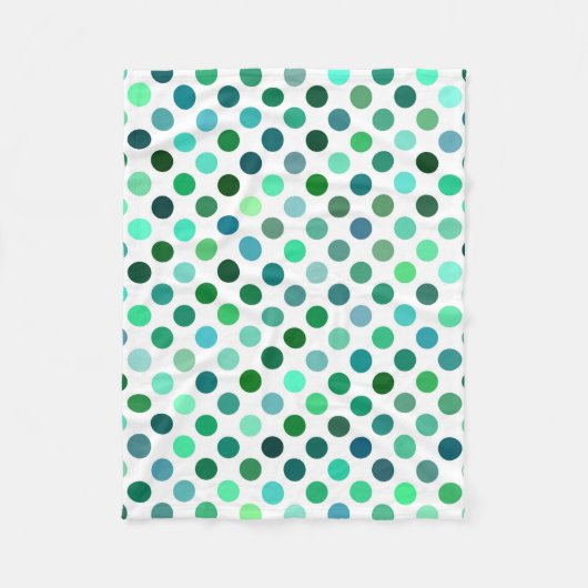 Couverture Polaire Point Polka vert et bleu (Devant)