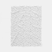 Couverture Polaire Pointe Polka Noir et Blanc Simple (Devant)